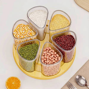 Rotatable Transparent Airtight Jar Set For Storing Grains Cereals Snacks Dried Goods Tea <b>Rice</b> Kitchen Food Storage <b>Container</b> - Product Image 3