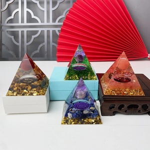 Quartz naturel énergie Orgonite pyramide cristal puces péridot Reiki Chakra maison Maditation décoration cadeaux de noël - Product Image 3