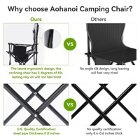 Chaise longue pliable portable de luxe de haute qualité pour l'extérieur, personnalisée, pour la plage, la pêche, les voyages, la pelouse, le camping, avec sac latéral