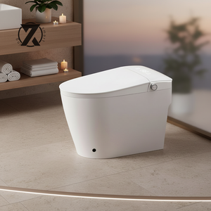 WC Intelligente in <span class=keywords><strong>Porcellana</strong></span> da Pavimento 110V con Telecomando Incluso, Sedile Riscaldato, Pulizia Automatica, <span class=keywords><strong>Set</strong></span> <span class=keywords><strong>Bagno</strong></span> - Product Image 1
