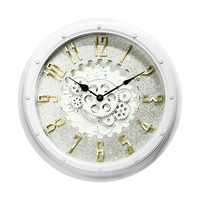 Horloge murale ronde moderne de 40 cm, horloge murale à engrenages vintage de luxe, vente en gros, dropshipping DDP
