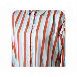 Camisa de satén con patrón de rayas azul - Product Image 1