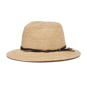 Natural Straw Fedora <b>Hat</b> Wide Brim Rope Woven Sun <b>Hat</b> <b>Summer</b> Beach Travel Cap - Product Image 3