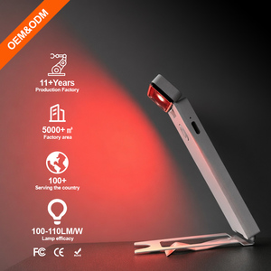2027 Hot Sale Clip <b>LED</b> Desk Lamp <b>Red</b> <b>Light</b> 620-650nm Switch Control Battery Powered Dimmable 5000K Daylight Black Pink White - Product Image 1