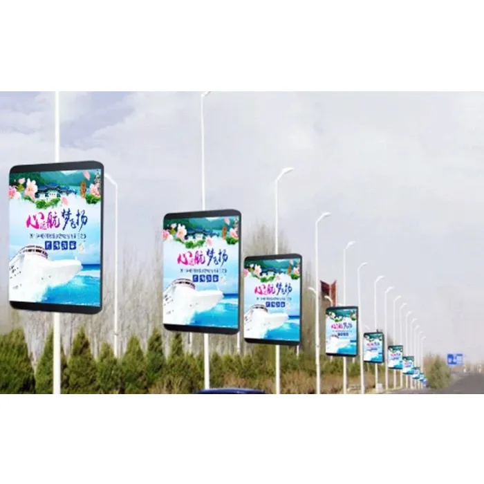Outdoor Full Color Digital Signage Sign Street Light Advertising P4 Pole Led Display Screen