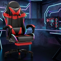 Chaise de jeu ergonomique haut de gamme en cuir avec lumières LED, réglable en hauteur, inclinable et massante, vente en gros