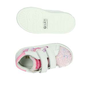 Zapatillas Falcotto para niña, color blanco, rosa, con purpurina, estampado de amor, cierre de velcro, zapatos gruesos - Product Image 6