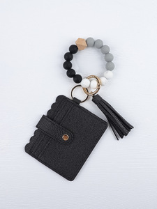 Nuevo Estilo Llavero de Pulsera con Cuentas, Bolso Pequeño para Dama, Funda para Tarjeta de Autobús de Estudiante, Colgante de PU con Flecos - Product Image 5