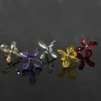 Pendentifs en verre transparents en forme de papillon arc-en-ciel pour lustre, pièces de décoration, prismes MH-G058