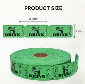 Etiquetas de Papel Recubierto Impresas Flexográficamente, Perforadas y Fáciles de Desprender, para Bebidas en Rollo Verde, 2x1 Pulgadas, para Publicidad de Eventos - Product Image 3
