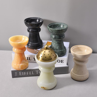 Diffuseur d'aromathérapie Maxery en pierre naturelle arabe multi-matériaux avec un design en forme de coupe, un porte-bougie luxueux et élégant