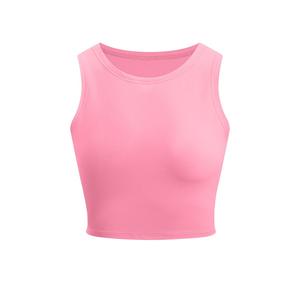 Vêtements pour femmes Chemise pour femmesNouveau haut court sexy sans manches chemise de base ajustée avec col rond - Product Image 3
