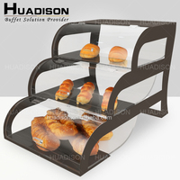 Huadison hôtel banquet buffet alimentaire présentoir 3 niveaux acrylique boulangerie vitrine dessert gâteau présentoir