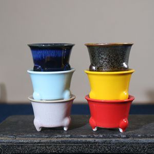 Miniature Bonsai <b>Pots</b> Handmade High Temperature Glazed <b>Small</b> Flower <b>Pots</b> For Palm Sized <b>Plants</b> Thumb Sized Planters - Product Image 2