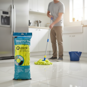 MOP IN MICROFIBRA A STRIPE PER LAVORAZIONI A UMIDO 160 Grs. VERDE E BLU (scatola da 24 pezzi) ALTA QUALITÀ E LUNGA DURATA - Product Image 3
