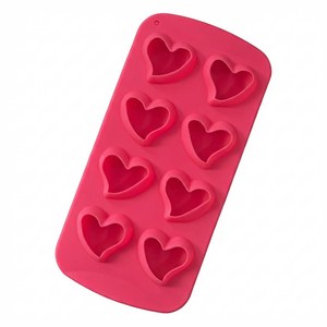 Bandeja de silicona para cubitos de hielo con forma de corazón, 8 cavidades, reutilizable, para fiestas y uso familiar - Product Image 3