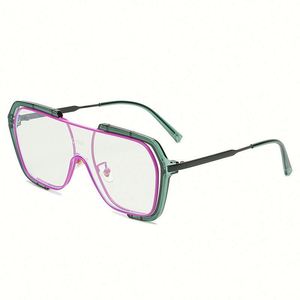 Gafas de Sol de Moda Retro 2022 con Lentes Amarillas Extra Grandes, Gafas de Sol de Piloto con Lentes de una Sola Pieza para Mujer - Product Image 4