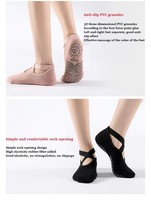 Chaussettes de yoga antidérapantes en gros, personnalisables, livraison directe d'usine, logo personnalisé, design gratuit, chaussettes de yoga antidérapantes pour femmes