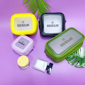 Imperméable PVC TPU givré trousse de maquillage femmes été voyage trousse de toilette fermeture éclair personnalisable Logo plusieurs tailles sac cosmétique - Product Image 6