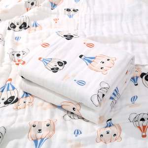 6 Layer Gauze 110*110cm <b>Muslin</b> Baby Security Blanket Bamboo Cotton <b>Swaddle</b> - Product Image 1