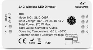 Gledopto ZigBee 30ควบคุมแสง2.4G RF รีโมทควบคุมไฟ LED Pro พร้อมการควบคุมด้วยเสียงเข้ากันได้กับ <span class=keywords><strong>Echo</strong></span> <span class=keywords><strong>Plus</strong></span> และ Studio - Product Image 2