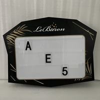 Présentoir de bouteilles LED en acrylique personnalisé en forme de feuille de palmier tropicale, avec lettres interchangeables, alimenté par batterie au lithium rechargeable, lumière portable