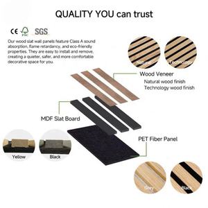 Paneles de Pared Acústicos de Madera WPC Ignífugos de Fábrica, Paneles de Pared Insonorizantes con Diseño Moderno Impermeable para Uso Doméstico y Comercial - Product Image 5