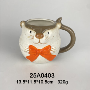 Taza de Cerámica con Diseño de Nutria y Lazo Rosa, Pintada a Mano, para Café, Leche o Desayuno, Regalo Decorativo para el Hogar - Product Image 6