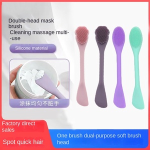 Hai đầu Silicone mặt nạ trên khuôn mặt bàn chải mụn đầu đen hai mặt mũi rửa bàn chải lỗ chân lông chức năng làm sạch bùn Mặt nạ trang điểm công cụ - Product Image 2