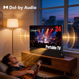 Televisor Inteligente Portátil de 24 Pulgadas con Batería de 3 Horas de Duración y 12V, con Google TV, para Cocina, Camping y Exteriores, Pantalla de 24 Pulgadas - Product Image 4
