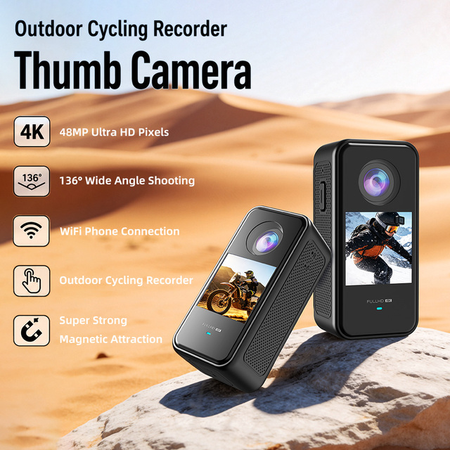 4K Mini Wearable Action Camera with Night Vision WiFi & Touch Screen Hands-Free Recording 128GB Storage