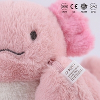 Peluche Axolotl Rose en Gros, Jouet Doux en Coton PP Brodé, Personnalisable OEM ODM