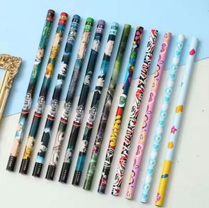 Crayons en bois hexagonaux, ronds et triangulaires de 7 pouces (HB, 2B, 2H) avec gomme – Prix de gros pour la rentrée scolaire - Product Image 4