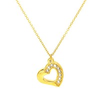 Collier chaîne à maillons en acier inoxydable pour femme, style coréen, tendance, élégant, avec zircon en forme de cœur, haut de gamme, pour couple XL673