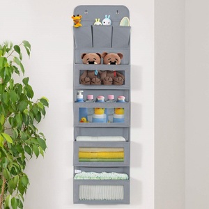 Organizzatore <span class=keywords><strong>da</strong></span> Appendere Sopra la Porta con 7 Tasche Pieghevoli e Ganci in Metallo per Armadio e Nursery - Product Image 3