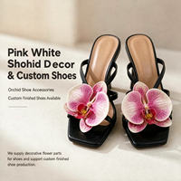 Tête de fleur artificielle en EVA, effet toucher réel, fausse orchidée, décoration de chaussures, ornement floral DIY pour chaussures