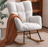Fauteuil en velours moderne nordique avec housse amovible, base confortable, pieds en acier inoxydable, style panneau de bois, pour salon de détente