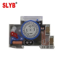 SLYB Saklar Timer Otomatis Mekanik Analog Elektrik Putar 24 Jam 220VAC Berkualitas Tinggi untuk Rel DIN 16A Bersertifikat CE SUL180A