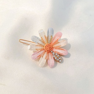 دبوس شعر على الموضة من كوريا الجنوبية, مشبك شعر بسيط مزين بشبكة حمراء على شكل زهرة sen وبه بطاقة شعر من الكريستال - Product Image 4