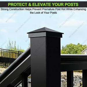 Tapa de poste piramidal de aluminio de 3 pulgadas de calidad para valla ornamental, marco de acero de seguridad para jardín, superficie recubierta, modelo 3D - Product Image 4