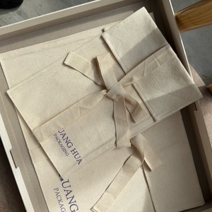 Chuanghua Natural Cotton <b>Envelope</b> Dust Bag Ribbon Tie Custom Logo Printed Recyclable for Handbag Clothing Jewelry Protection - Product Image 2