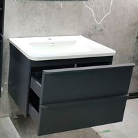 Meuble de salle de bain mural moderne en MDF à fermeture douce, avec finition laquée céramique CAD, pour la maison