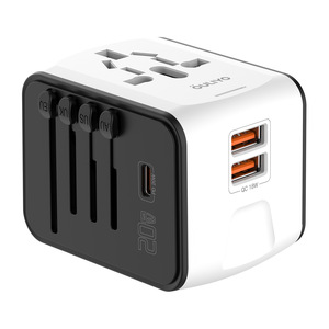OULiYO Portable PD 20W Travel <b>Adapter</b> Usb <b>C</b> For Mobile Phone With 2 <b>Type</b> <b>C</b> Ports ABS Material All In One Design - Product Image 2