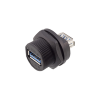IP67 étanche RJ45 Jack Feedthru Ethernet coupleur LAN femelle prise PG câble presse-étoupe connecteur serrure avant boîtier extérieur côté USB