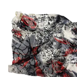 High standard silk viscose satin burn out printing silk woven fabric silk velvet fabric for dress