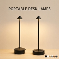 Lampe de table LED rechargeable sans fil à 3 couleurs, créative, avec capteur tactile, pour hôtel, chambre à coucher, lampe de chevet à intensité variable, portable, pour bar