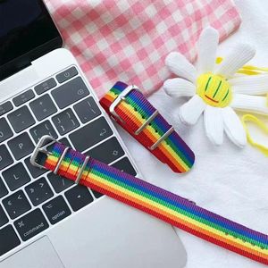 Nylon Regenbogen Lesben Homosexuell Bisexuelle <span class=keywords><strong>Transgender</strong></span> Armbänder für Frauen Mädchen Stolz geflochtene Armbänder - Product Image 2