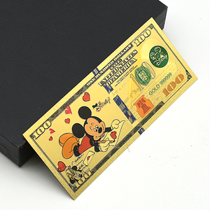 Carte commémorative en feuille d'or avec motif de souris de dessin animé, collection de souvenirs, cadeau d'anniversaire pour enfants, 16,4x6,5 cm, double face - Product Image 4