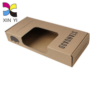 Boîtes d'emballage pliables en carton ondulé kraft pour chaussettes avec fenêtre, fabriquées en Chine