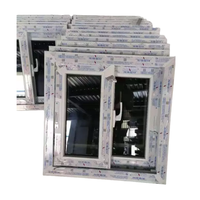 Ventanas corredizas de PVC con parrilla de diseño moderno norteamericano con mosquitera, ventanas corredizas de vidrio de plástico UPVC